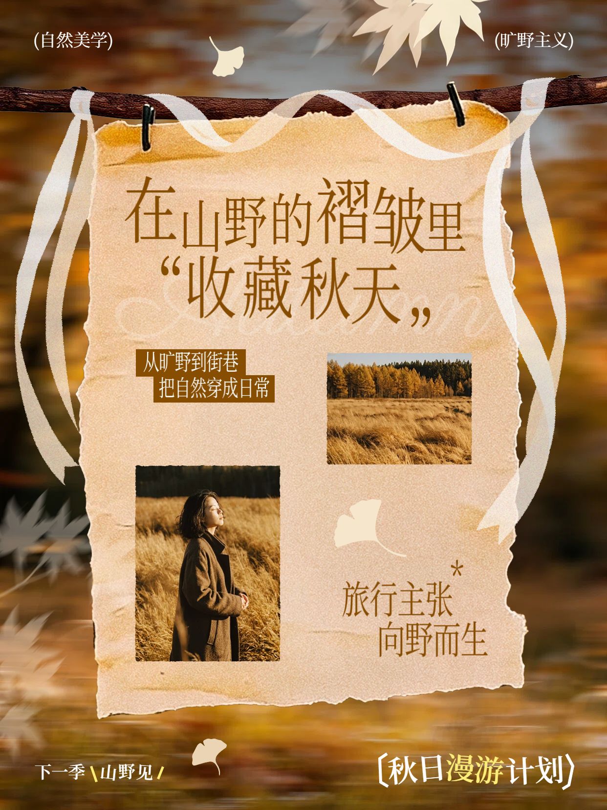 时尚风橙色交流分享旅游出行类小红书封面