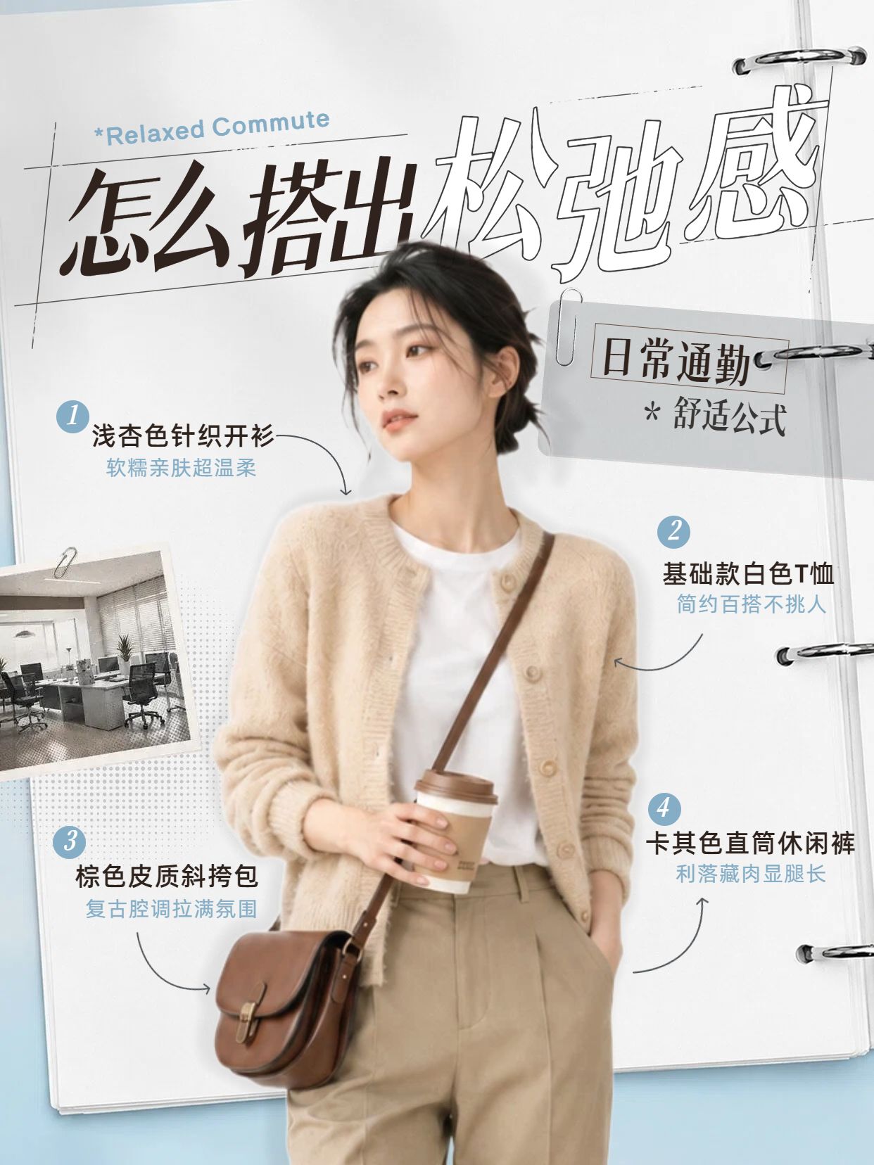 时尚风黄色蓝色鞋服箱包类交流分享服装穿搭类小红书封面