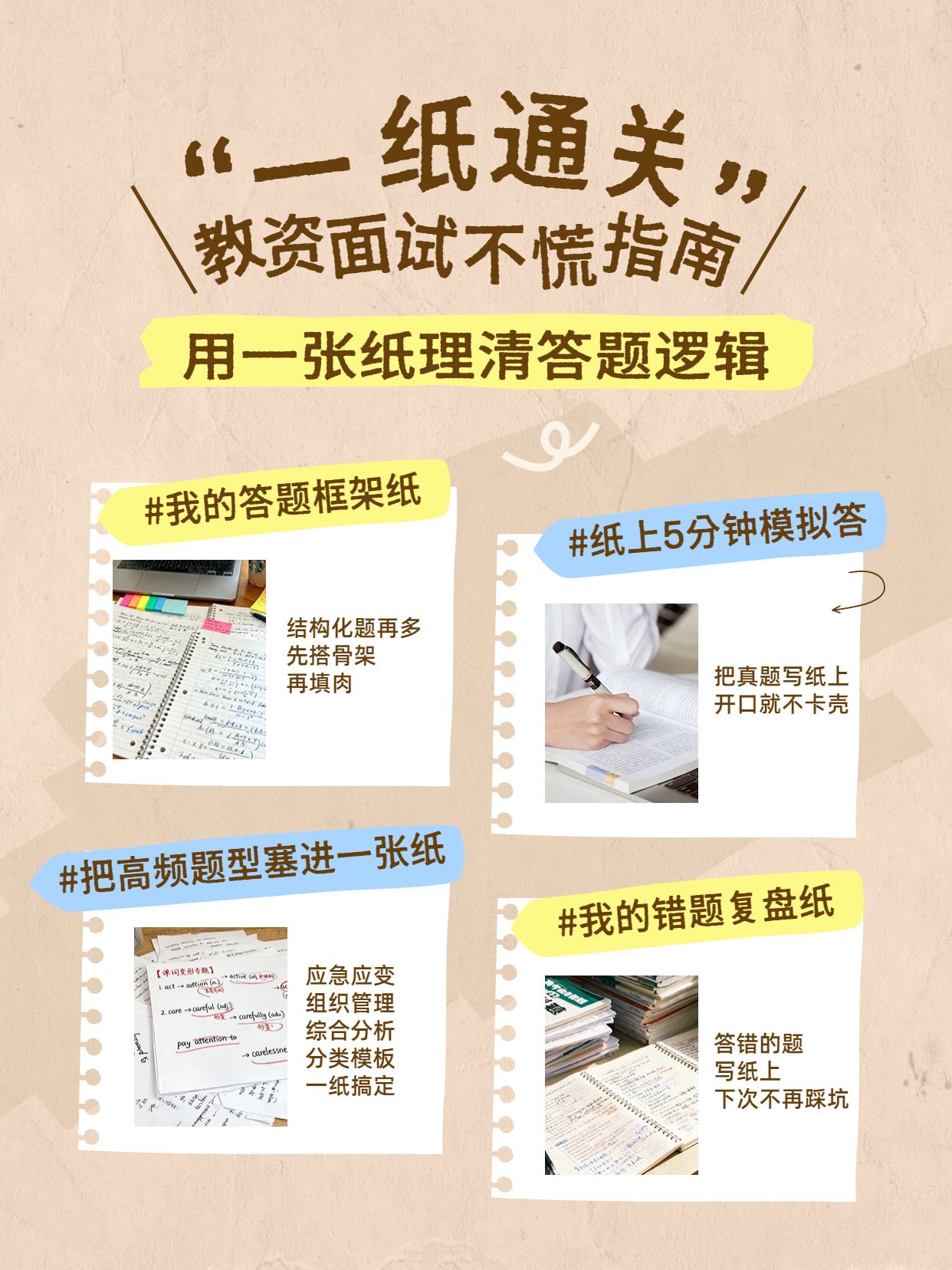 简约风黄色通用类交流分享教资结构化面试如何准备小红书封面