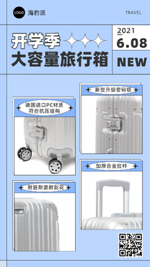 简约文艺旅行箱推荐多图展示海报 简约文艺旅行箱推荐多图展示海报模板图片