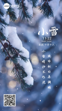 小雪文艺树枝实景节气海报 小雪文艺树枝实景节气海报模板图片