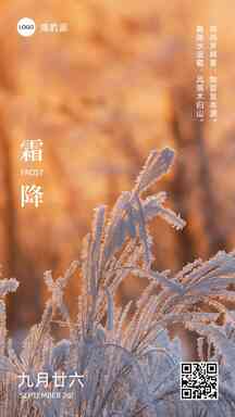 霜降实景稻草二十四节气节日祝福海报 霜降实景稻草二十四节气节日祝福海报模板图片
