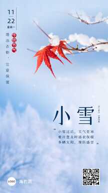 简约实景风节日节气小雪祝福海报 简约实景风节日节气小雪祝福海报模板图片