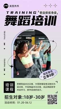 酸性潮酷风舞蹈培训课程招生营销海报 酸性潮酷风舞蹈培训课程招生营销海报模板图片