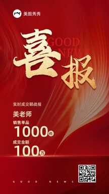 喜庆奢华风销售额喜报表彰海报 喜庆奢华风销售额喜报表彰海报模板图片