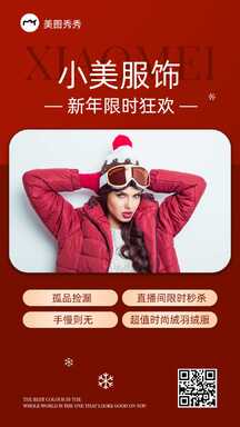 简约风服饰羽绒服新年限时狂欢促销海报 简约风服饰羽绒服新年限时狂欢促销海报模板图片