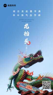 简约实景风二月二龙抬头节日节气海报 简约实景风二月二龙抬头节日节气海报模板图片