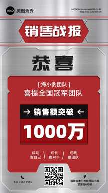 奢华金属喜庆风销售战报晒单海报 奢华金属喜庆风销售战报晒单海报模板图片