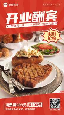 潮酷拼贴涂鸦风西餐厅店开业酬宾活动海报 潮酷拼贴涂鸦风西餐厅店开业酬宾活动海报模板图片