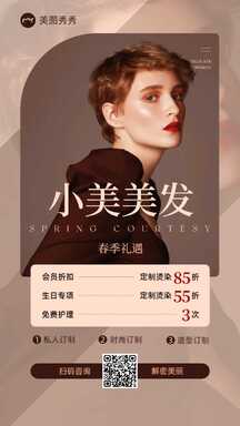 时尚轻奢质感风美发店春季礼遇活动宣传海报 时尚轻奢质感风美发店春季礼遇活动宣传海报模板图片