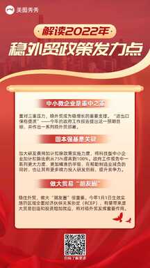 红金商务风2022稳外贸政策发力点政务宣传海报 红金商务风2022稳外贸政策发力点政务宣传海报模板图片