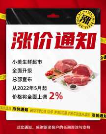 潮酷拼贴撞色风生鲜超市涨价通知竖版电商海报 潮酷拼贴撞色风生鲜超市涨价通知竖版电商海报模板图片