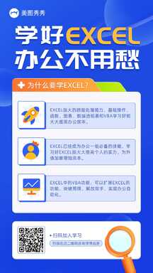 扁平风行政办公excel技能培训好处科普海报 扁平风行政办公excel技能培训好处科普海报模板图片