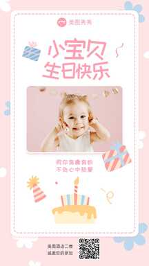 简约温馨卡通可爱生日会生日宴邀请函海报 简约温馨卡通可爱生日会生日宴邀请函海报模板图片