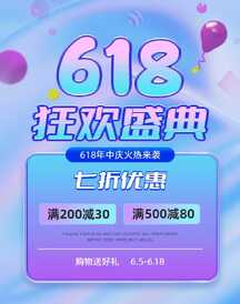 618潮酷风狂欢盛典打折优惠通知竖版电商海报 618潮酷风狂欢盛典打折优惠通知竖版电商海报模板图片