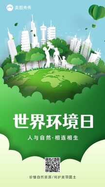 扁平卡通风世界环境日环保宣传海报 扁平卡通风世界环境日环保宣传海报模板图片