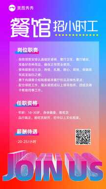 潮酷时尚酸性风餐厅餐馆小时工招聘海报 潮酷时尚酸性风餐厅餐馆小时工招聘海报模板图片