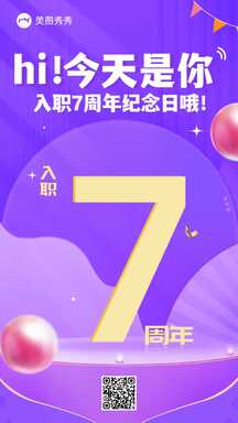 时尚潮酷风员工入职周年纪念日祝福海报 时尚潮酷风员工入职周年纪念日祝福海报模板图片