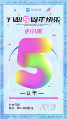潮酷酸性风入职周年纪念员工关怀海报 潮酷酸性风入职周年纪念员工关怀海报模板图片
