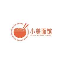 扁平轻拟物小美面馆餐饮LOGO 扁平轻拟物小美面馆餐饮LOGO模板图片