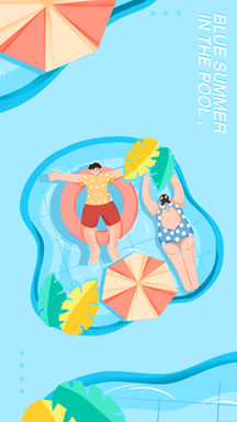 卡通插画风夏日清凉手机壁纸 卡通插画风夏日清凉手机壁纸模板图片