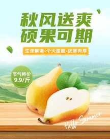 简约清新实景风立秋节气水果梨子特价电商竖版海报 简约清新实景风立秋节气水果梨子特价电商竖版海报模板图片