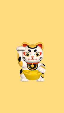卡通可爱风招财猫手机壁纸 卡通可爱风招财猫手机壁纸模板图片