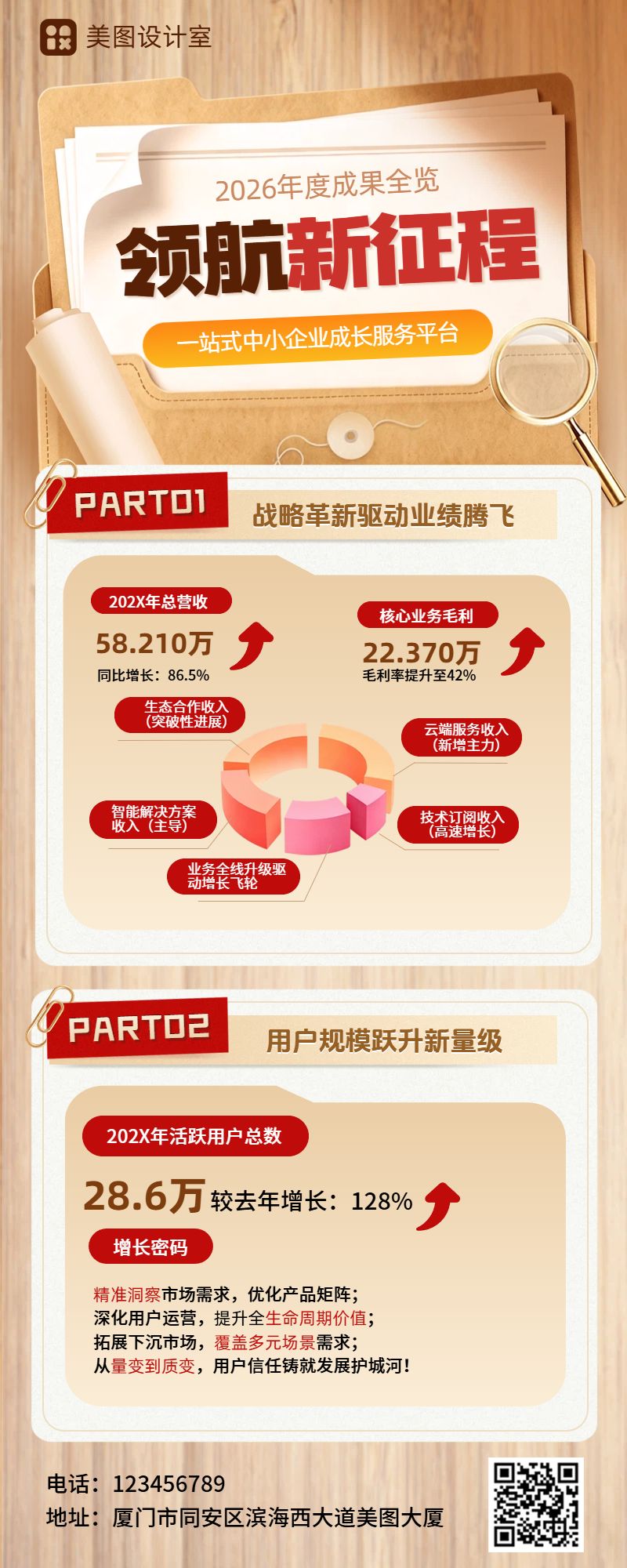 商务风黄色通用类计划总结年终总结宣传推广长图海报